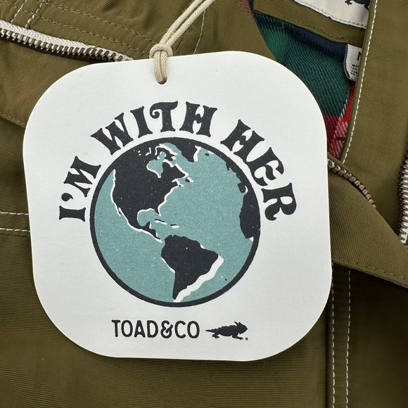 TOAD&CO(NEW!) Women M Forester Pass Parka Jacket Olive Green Plaid Lined Hooded - Picture 6 of 16